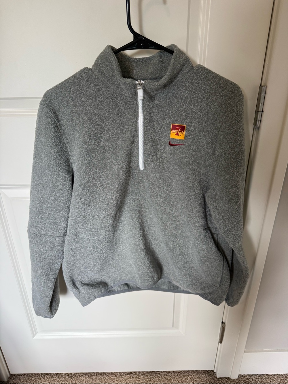 Nike Iowa State Cyclones Fleece 1/4 Zip Pullover Jacket Grey Medium
